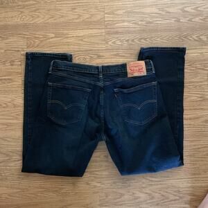 Levis 505 Jeans Mens 36x32 Dark Wash Regular Fit Straight Leg Denim Pants